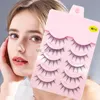 Ложные ресники Lekofo 5 пары 3D Mink Manga Lashes Faux Cils Корейские натуральные фальшивые плиты Extension Extension Cosplay Пушистые ложные ресницы Макияж Новый HKD230817