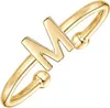 Cor de ouro amarelo fofo A a Z 26 Letras Nome inicial anéis para mulheres aço inoxidável aço ajustável Ring Jewelry Gift Gift