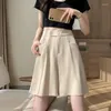 Koreańskie garnitury w stylu dla kobiet mody podwójne uderzenia podwójne preski kolanowe spodnie Kobieta 2023 Letnie rozległe kroki