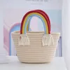 Abendtaschen Baumwollseile Handtasche Regenbogentasche Mode einfache frische süße Urlaub und Tourismuswebgeschenk 230816