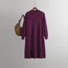 Casual Dresses Women Sweater Dress Robe Pull Femme Loose Knitted Fashion Midi O-neck Warm Vestidos Tejidos De Malha Para Mujer