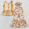 衣類セット卸売幼児の子供花セット女の女の子幼児片肩トップキッズ花柄のリブベルパンツ春秋の服