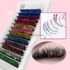 Valse wimpers Mixed Colors Glitter wimperverlenging kleurrijk glanzende klassieke individuele valse wimpers Russisch volume make -up feest wimpers hkd230817