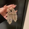 Charm 2023 New Fashion Trend Unique Design Elegant Delicate Zircon Feather Leaves Tassel Earrings Women Jewelry Party Premium Gift J230817