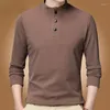 Męskie bluzy z kapturem sprężyna i stały kolor stojak na stojak na stojak na długi rękaw T -koszulka aksamitna dolna cienka sekcja