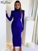Basis Casual jurken Solide lange mouw met schoudervullingen Turtleneck Maxi -jurk 2022 Nieuwjaar Women mode streetwear Elegant Skinny T230817