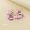 Charm European and American Ins Creative New Vintage Pink Acrylic Drop Earrings For Cute Girls Sweet Personality Fashion Jewelr J230817