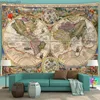 Tapestries World Map Tapestry Medieval Wall Hanging Kawaii Home Decoration Boho Room Decor Vintage Goth Myth Large Fabric Wall Tapestry Art