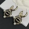 20 Styles Designer Copper Material Charm Stud Gold Sier Geplaatste merkbrief Crystal Earring Ear Loop Drop Fashion Wedding Sieraden Gift