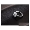 Anéis 2023 moda cz anel de jóias finas anilos mujer claddagh Anel Femme Sier Color para mulheres Drop Delivery Dhark