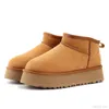 Designer Tazz Ug Botas Chinelo Austrália Plataforma Fluffy Chinelos Scuffs Sapatos de Lã Bota de Inverno Clássico Casual Mulheres