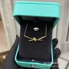 Designer Brand High Quality Tiffays 18K Rose Gold Rope Knot Pendant Necklace CNC Hand Set Half Diamond Smooth Butterfly Tie