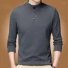 Herenkappertveer en massief kleurentrui Stand Kraag Lange mouw T -shirt Velvet Bodembodem dunne sectie