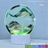 장식용 물체 인형 3D 모래 속단 테이블 램프 7 컬러 RGB 조절 가능한 움직이는 모래 퀵 및 흐르는 예술 그림 깊은 바다 모래 스케이프 홈 장식 선물 230816