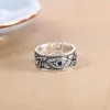 Pierścienie klastra Vintage 925 Sterling Silver God Eye Pierścień z różą dla kobiet otwartych i regulowanych