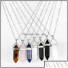 Colliers pendants Pendants Bijoux Forme réelle Amethyst Natural Crystal Quartz Point de guéris