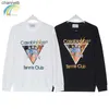 T-shirts masculins 2023 Nouvelle mode décontractée Black Blanc Casablanca Club de tennis Sweat à capuche Femmes Triangle de tissu lourd Triangle Sweatshirts Pullover HKD230817