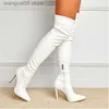 Boots Fashion High heels Patent leather Women Over the knee Boots Stretch Slim Thigh high boots Female Autumn Winter Long Boots Shoes T230817