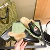 Vrouwen Princetown Loafers bont slippers sandalen half slipper patroon dia