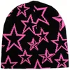 Beanieskull Caps Goth Pentagram Beanie Caps Y2K Star Jacquard Sticked Warm Hip Hop Unisex Elastic Knit Hat Skull Cap for Women Men 230816