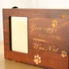 Altre forniture per gatti Box di urna in legno per cenere per animali domestici Ulock Case a mano con telaio PO Memoriale del ricordo delle urne Cremazione Dogs 230816