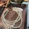 Chaines Fashion vintage Tout le tempérament correspondant à collier de perle de verre multicouche simple pour les femmes