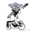 Poussettes# Nouveau luxe multifonctionnel bébé poussette Portable haute paysage poussette pliant chariot rouge or nouveau-né bébé chariot voiture R230817