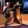 Buty brązowe buty chelsea dla mężczyzn czarny biznes spiczaste paleniski wzór ręcznie robione męskie buty 230816
