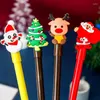 4pcs Babbo Natale Snow Man Gel Penne Natale 0,5 mm Inchiostro nero Neutral Kawaii Stationery Gifts Regali della scuola materna