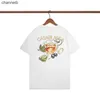 Camisetas masculinas letra de frutas coloridas impressão de tênis clube de tênis casablanca de manga curta Tee masculina Mulheres de alta qualidade Casa Casa Camiseta HKD230817