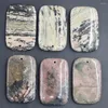 Pendant Necklaces 4pcs/lot Natural Stone Rhodonite Square Pendants Necklace Rectangle Reiki Charms Jewelry Accessories Wholesale