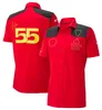 2023 F1チームユニフォームNo.55およびNo.16ドライバーTシャツ男性用ポロシャツ