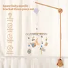 Baby Rattle speelgoed 0-12 maanden houten rocket pasgeboren muziekbox set bed bel hangende speelgoed houder bracket baby crib speelgoed cadeau hkd230817