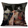 وسادة CASE CAT PORTRAITION SELITATION CASE PANIVE PANING ALIT AWISATION SOFA CARE CUSHION COVER COVER