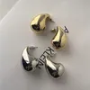 Kolczyki stadionowe dla kobiet proste kolczyki wodne Chunky metalowy prawdziwy złoto splatanie bottega kropla kolczyka