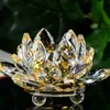 Decorative Objects Figurines 60mm Quartz Crystal Lotus Flower Crafts Glass Paperweight Fengshui Ornaments Home Wedding Party Decor Gifts Souvenir 230816