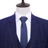 Herenpakken mode 3 stcs bruiloft bruidegom tuxedos groomsman man feest man mannelijke op maat gemaakte blazer pantel vest blauw plaid pak