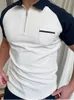 Men's Polos Polo Camisa Zipper Verifique a cor Macation Men T-Shirt Roupas
