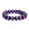 Strand Boeycjr 16 mm coloré du ciel étoilé Imitation Natural Stone Bracelet Resin Bouddha Perle pour hommes ou femmes