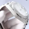 Rolaxs Watch Diamond Mens Full Mens Mechanical ES 41mm Silver Cinghia in acciaio inossidabile per uomini Life Waterproof Fashion Fashion Ciste