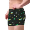 Underpants Men Alien Ufo Moon Star Outer Space Pattern Underwear Funny Boxer Shorts Panties Homme Soft