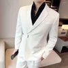 Ternos masculinos (calças blazers) Man Suit Groom Wedding Business Tuxedo British Slim Mockled Design Soit/jaqueta masculina 2 PCs