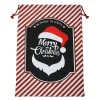 زخارف عيد الميلاد كبيرة القماش سانتا ساك 50 × 70 سم كيس عيد الميلاد الحمراء الحمراء حقيبة ديكور المنزل الرنة AU17