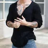 Men's Sweaters Spring And Autumn Pullover Sweater V-neck Wool Woven Thin Base Shirt