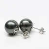 Stud Earrings GENUINE TAHITIAN PEARL White EARRING!PERFECT 10-11mm