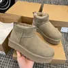 Tasman Austrália Tazz bota ultra curta mini bottes marrom plataforma pele castanha botas mulheres chinelos de neve shearling camurça lã tornozelo