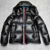 남성 블랙 다운 재킷 NFC 스캔 후드 디자이너 복어 겨울 코트 따뜻한 겉옷 먼지 배달 가방 CFUU