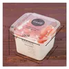 Disposable Take Out Containers Clear Cake Box Transparent Square Mousse Plastic Cupcake Boxes With Lid Yoghourt Pudding Party Supplies Dhh3G