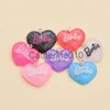 Pendant Necklaces 10Pcs Resin Simulation Glitter Heart Charms Flatback Earrings Pendants for Jewelry Necklace Keychain MakAccessories Supplies J230817