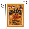 Halloween Banner Flagi 47*32 cm dwustronna druk dynia Wiszące lniane flagi ogrodowe Halloweenowe dekoracje imprezowe Banner bez słupa Q478